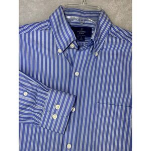 Buttoned Down Mens 15X32 Classic Fit Non-Iron Supima Cotton Striped Dress Shirt